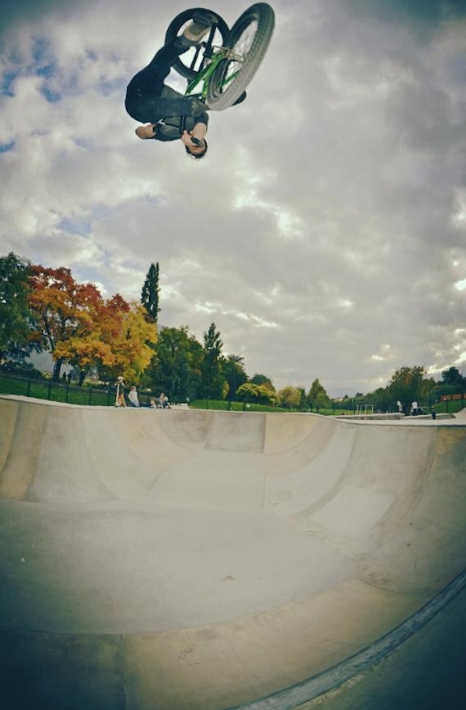 stefan lantschner - bmx rider - his favourite trick at his favourite place