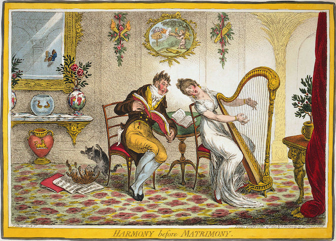 Harmony before Matrimony caricature by James Gillray